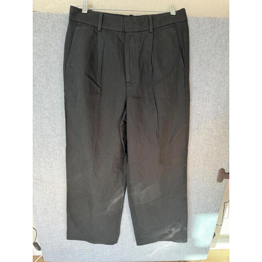 Madewell The Slouchy Straight Pant Black Relaxed Loose Dress Trousers Size 4 NWT